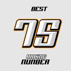 Vector Racing Number Template 75