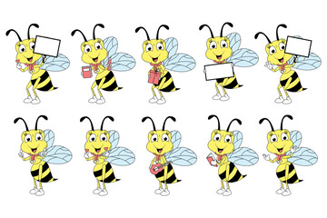 cute bee animal cartoon graphic