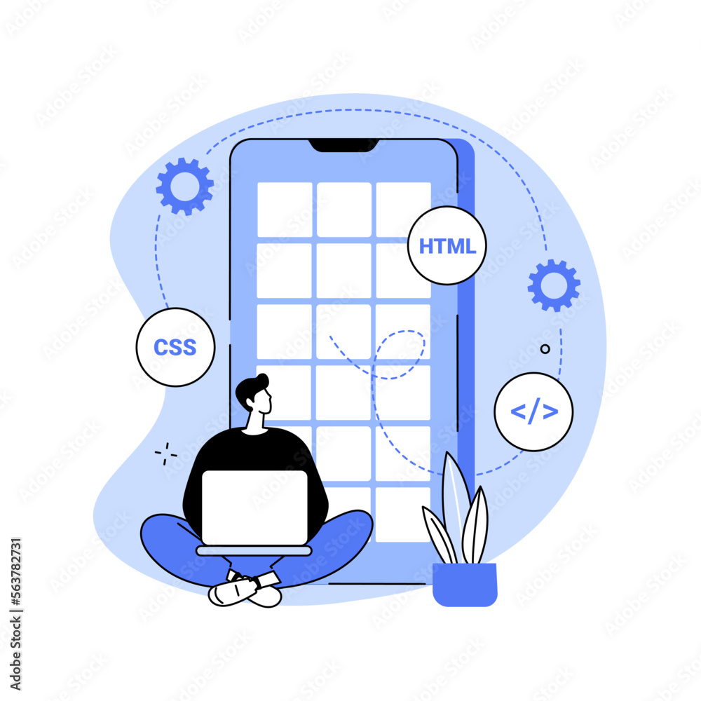 Canvas Prints hybrid mobile app abstract concept vector illustration.