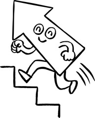 階段を上がる矢印