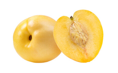 yellow nectarine fruit on transparent png