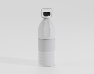 Matte Bottle Mockup Isolated On Gray Background. 3d illustration