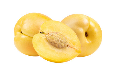 yellow nectarine fruit on transparent png