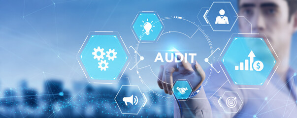 Business, Technology, Internet and network concept. Audit business and finance concept.