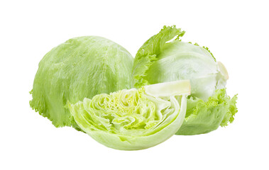 Green Iceberg lettuce on  transparent png