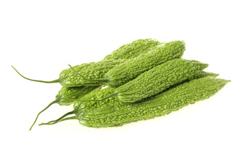 Bitter melon on white background 