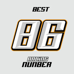 Vector Racing Number Template 86