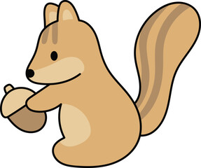 ドングリを持ったリス