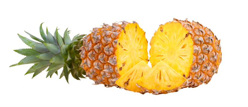  pineapple slices isolated on  transparent png
