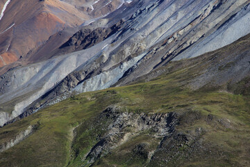 textural mountains in Denali National Park Alaska