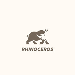 rhino vector logo design illustration
