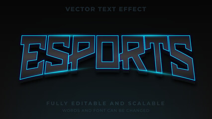 3d esport neon glowing gaming text style effect template editable text effect