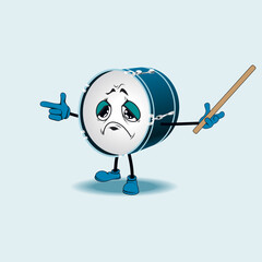 Drum cartoon character with facial expression