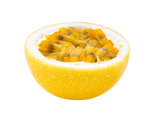 Yellow passion fruit isolated on transparent png
