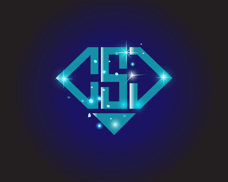 CSJ Logo letter monogram with diamond shape design template.
