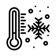 thermometer in winter temperature with outline style vector | Winter icon 