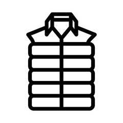 Puffer vest icon with outline style |  Winter clothes | Vest icon | Winter icon