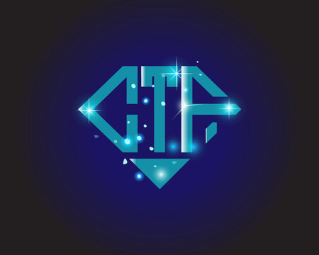CTF Logo letter monogram with diamond shape design template.
