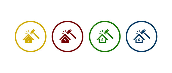 Real estate auction icon vector illustration. house icon in flat style concept.	