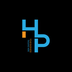 Fototapeta premium HP Letter Logo Design. HP Minimalist Logo Vector. HP Abstract Unique modern flat creative logo. 