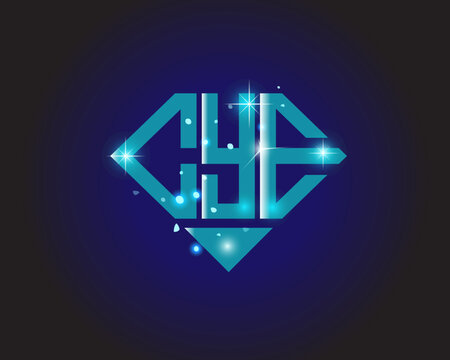 CYE Logo letter monogram with diamond shape design template.
