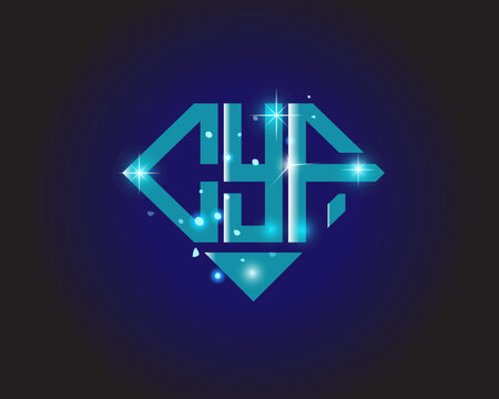 CYF Logo letter monogram with diamond shape design template.
