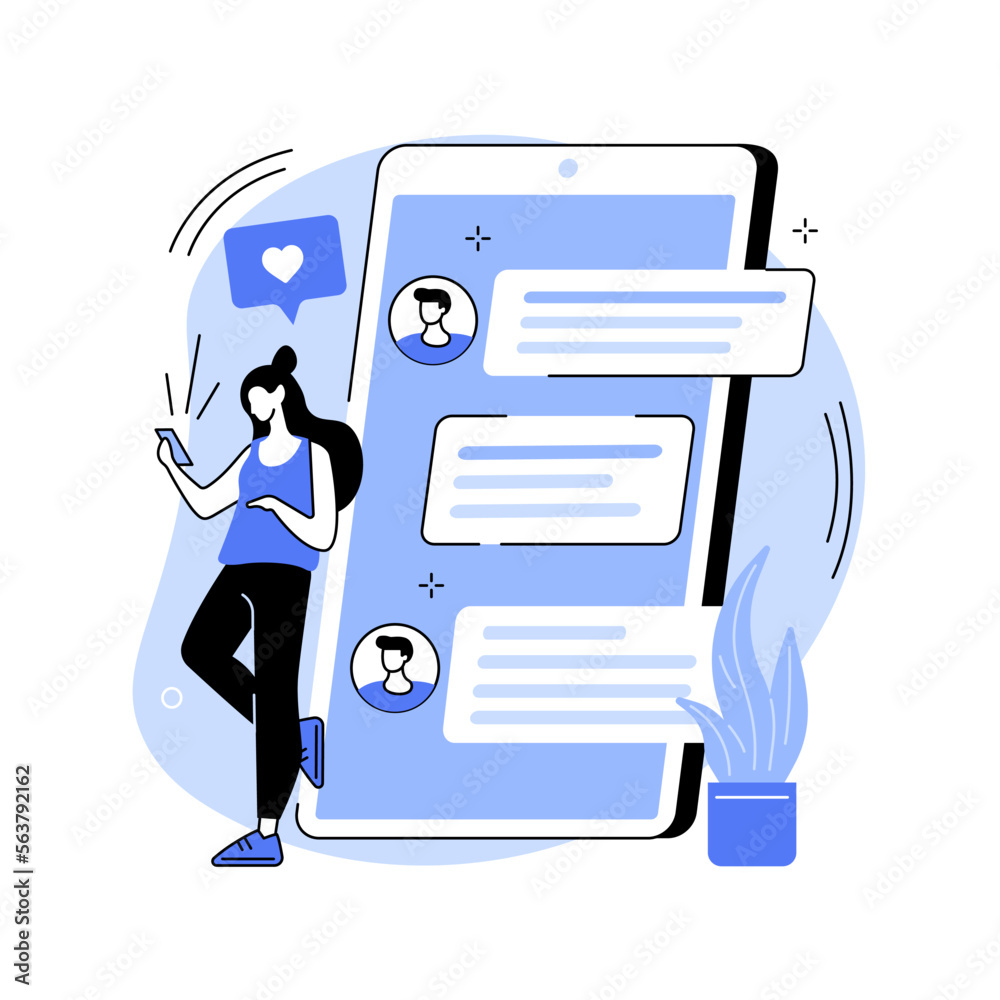 Wall mural messaging application abstract concept vector illustration.