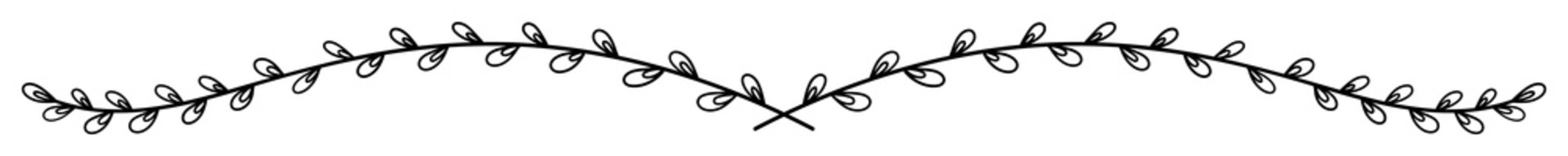 繊細な植物や花のボタニカルライン　ラスター素材