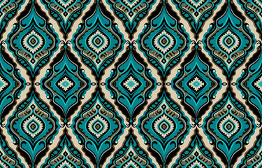 Ethnic seamless fabric pattern. Abstract traditional folk antique vintage retro graphic line. Fabric textile vector illustration ornate elegant luxury style. Art print for clothing, background.