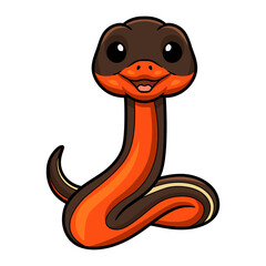 Cute happy garter snake cartoon