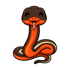 Cute happy garter snake cartoon