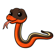 Cute happy garter snake cartoon