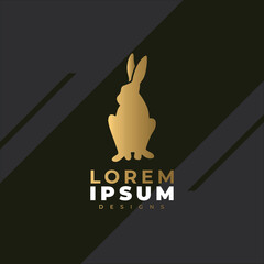 hand drawn rabbit animal silhouette logo