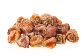 dried persimmon on white background 