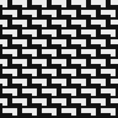 Brick wall abstract seamless fashion trend pattern fabric textures, black and white pattern, pixel art vector monochrome illustration. Design for web and mobile app.