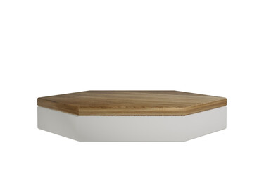 3d wooden stage podium.