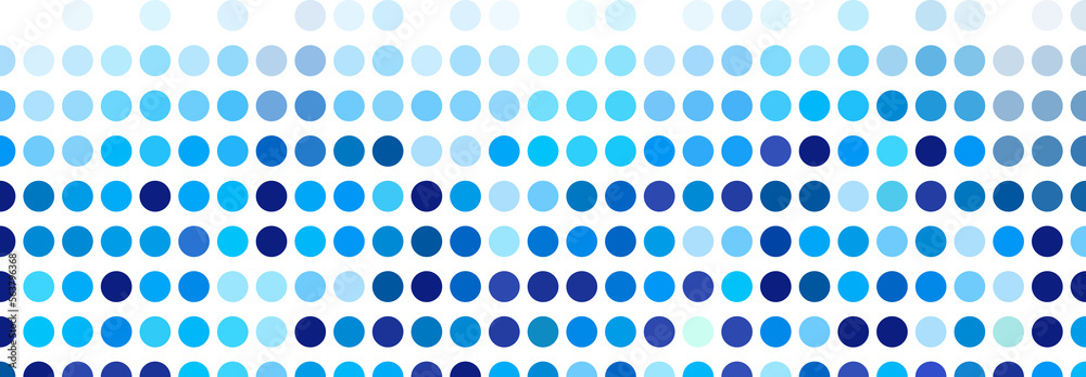 Poster Mosaic background random dark and light blue circles, pattern of polka dots, neutral versatile pattern for business techno style design. 
