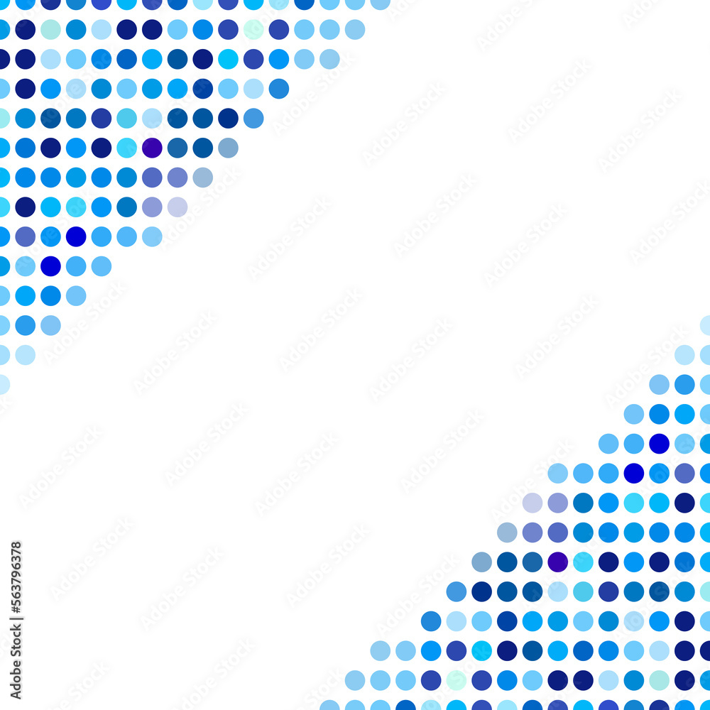 Aufkleber Mosaic background random dark and light blue circles, pattern of polka dots, neutral versatile pattern for business techno style design. 