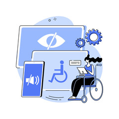 Electronic accessibility abstract concept vector illustration.
