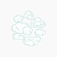 Foto auf Glas Hand Drawn doodle Clouds Vector Set © AllNikArt