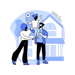 Foster parent abstract concept vector illustration.