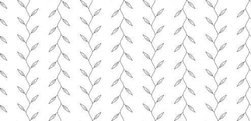 outline creeping grass seamless pattern