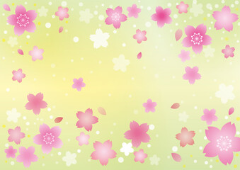 満開の桜吹雪　グリーン