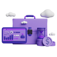 Project task management 3d render illustration