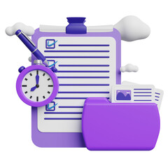 Project Management 3d render illustration