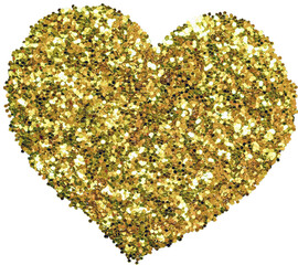 Sparkle glittering heart shape with transparent background