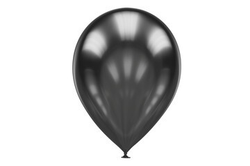 one black balloon close up isolated on white, 3d render