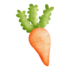 Watercolor Cute Easter Carrot, Easter Elements