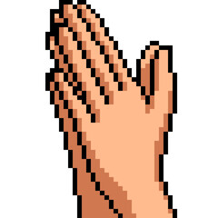 pixel art hand sign beg