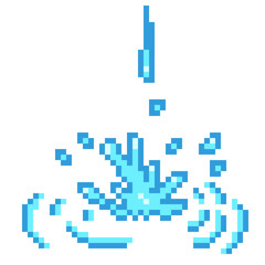 pixel art water drop splash